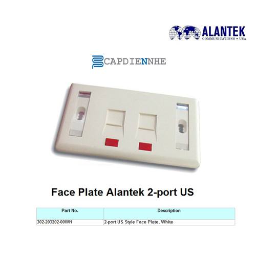 Cáp Mạng Alantek Faceplate US 2 port w/ Shutter ( HCN) 302-203202-SHWH